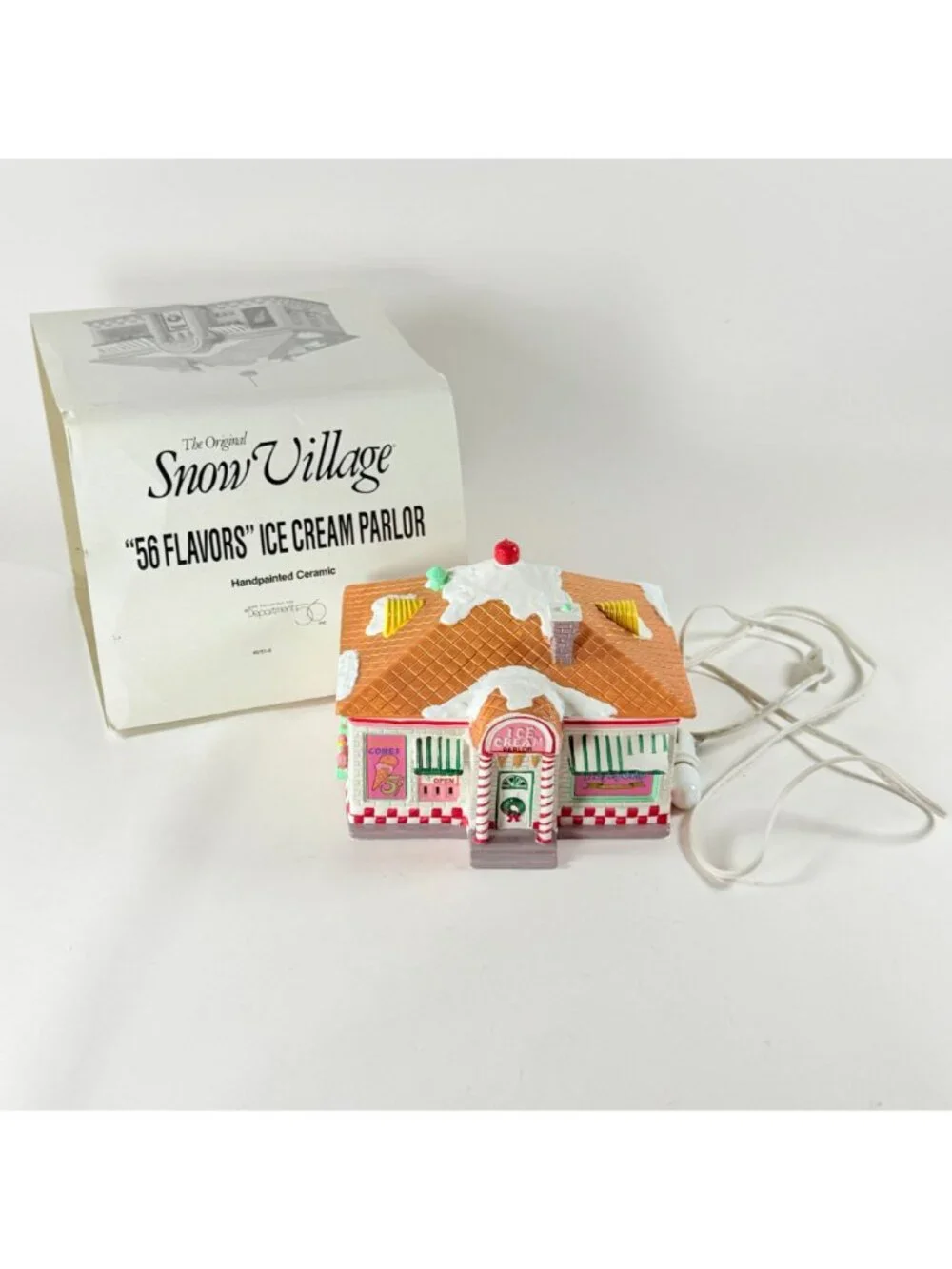 Dept 56 56 Flavors Ice Cream Parlor Original Snow Village Lighted Building 51519